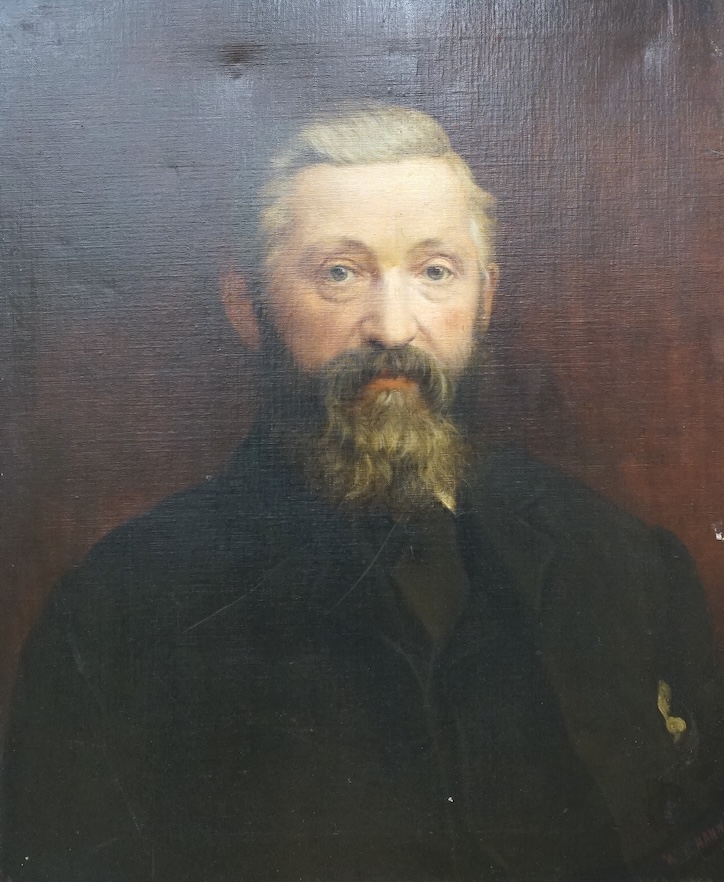 W. T. Hann, Continental oil on canvas, Portrait of a bearded gentleman, signed, 60 x 50cm